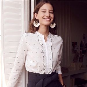 Sezane polka dot white shirt VGUC